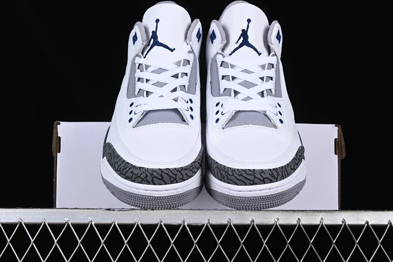 All categories Air Jordan Jordan series basketball shoes Air Jordan 3 L version Air Jordan 3 Retro "Midnight Navy" AJ3 Joe 3 midnight blue cement color CT8532-140